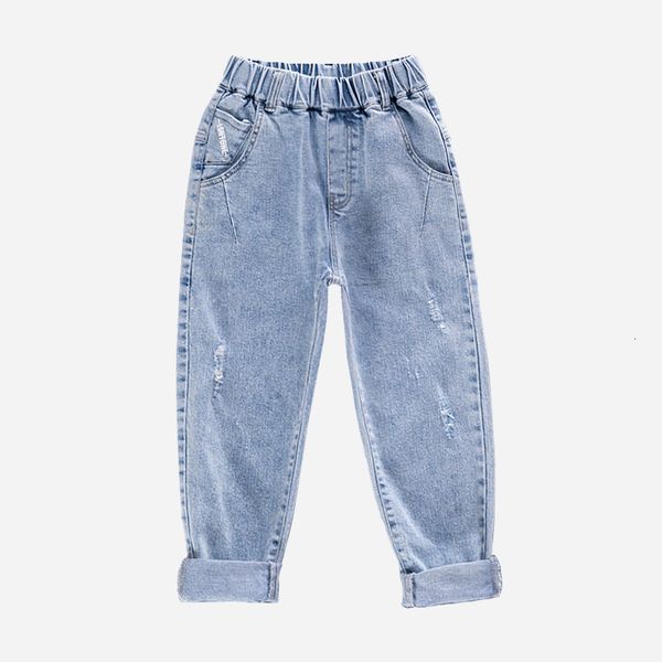 

jeans 2023 boys children s wear spring autumn fashion denim pants for 6 8 10 12 14 years casual trousers kids clothes 230220, Blue