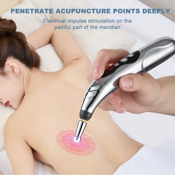 

face massager tens electrical pulses meridian massage pen muscle acupoint acupuncture stimulator body pain relief therapy instrument 230221
