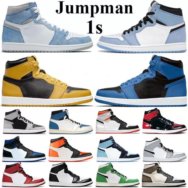 

1 2023 jumpman 1s basketball shoes men panda patent varsity red high dark mocha cactus jack unc airness mid carbon green