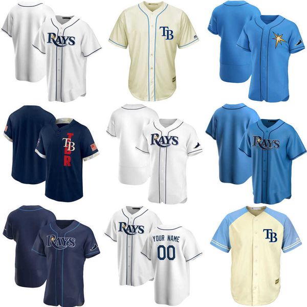 

2023 custom jersey mens women tampa''bay''rays''56 randy arozarena 43 mike brosseau 63 diego castillo 68 jalen, Blue;black