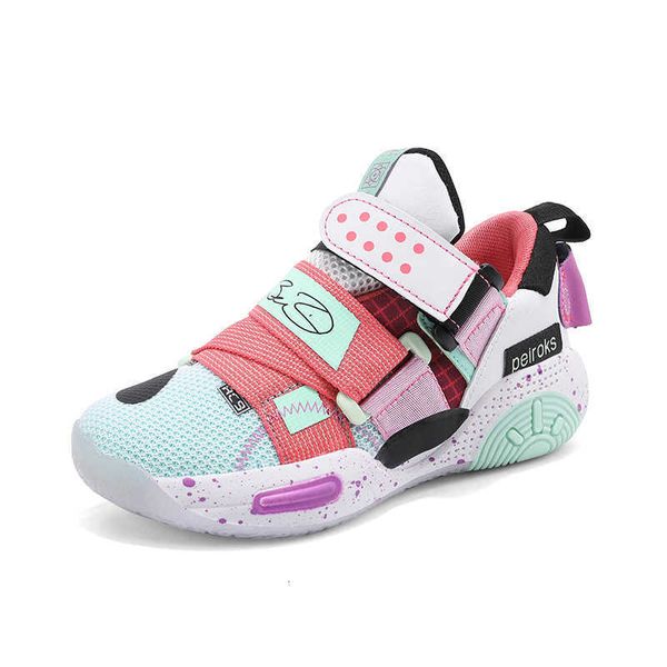 

chil1en's basketball shoes 1 fall new boys' sports shoes mesh breathable middle and large school students' basketball shoes a, Black