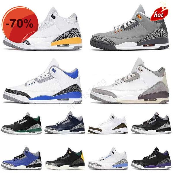 

boots luxury boots 2023 mens basketball shoes jumpman 3s pine green racer blue cool grey georgetown medium royal cement throw line red 3 men, Black
