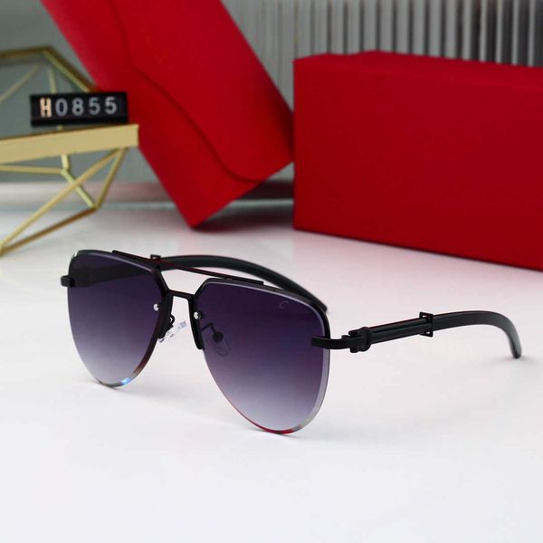 

black sunglasses luxury brand sunglasses polaroids hd lens rimless glasses designer men women fashion sunglasses 7 colors with gift boxes ca, White;black
