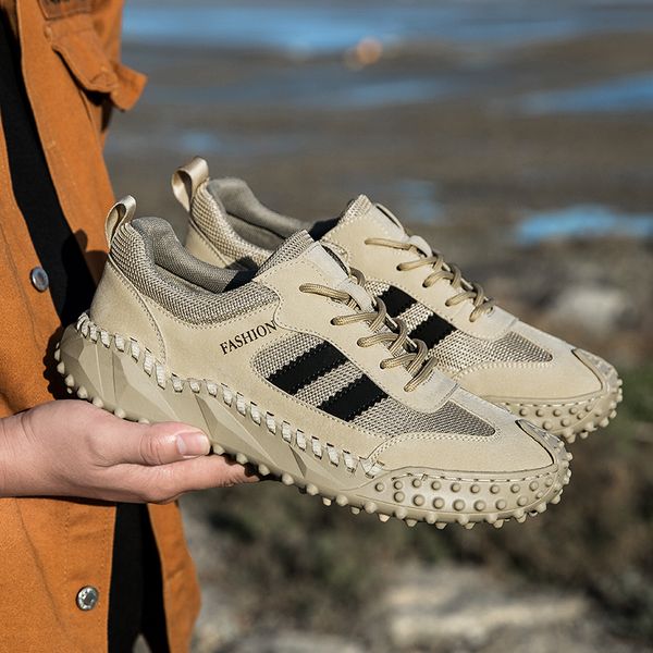 

designer casual shoes men women grey khaki mesh breathable outdoor sports great size 39-46