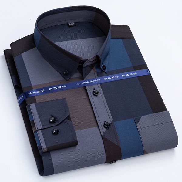 

men's casual shirts men's dress shirts spring autumn latest non-iron anti-wrinkle business casual print thin plaid slim fit chemis, White;black
