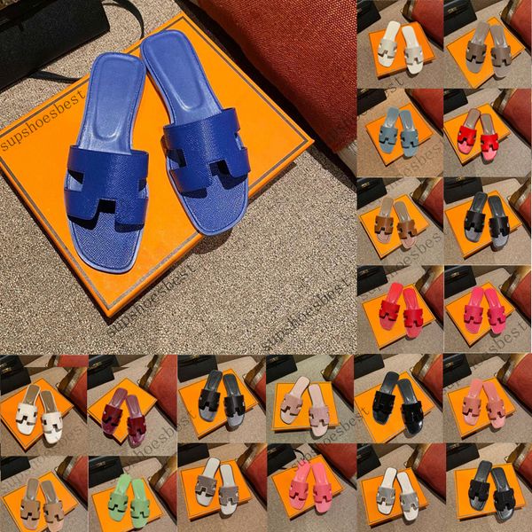 

2023 beach slippers classic flat heel summer lazy designer fashion cartoon big head flops leather lady slides women shoes l bath ladies sand, Black