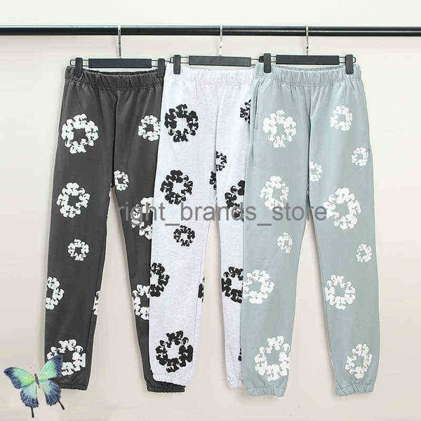 

men's pants high street tide brand pant set kapok print kapital sweatpants men women casual trousers0221v23, Black