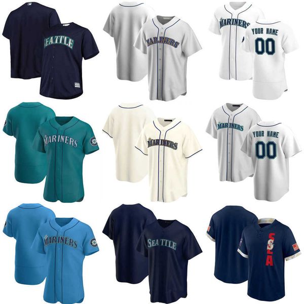 

2023 custom jersey mens women youth seattle''mariners''65 casey sadler 33 justus sheffield 50 erik swanson 22 luis torre, Blue;black