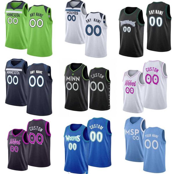 

2023 75th custom minnesota''timberwolves''6 mclaughlin kevin 21 garnett leandro 9 bolmaro mckinley 25 wright iv basketba, Black;red