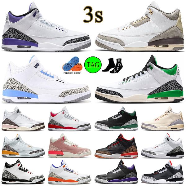 

2023 jumpman 3s basketball shoes og 3 sports sneakers lucky green fire red fire red neapolitan court purple black cat georgetown archaeo bro