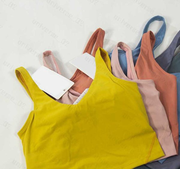 

lulus yoga align sports bra gym clothes womens underwears tanks camis shockproof running fashion icon fitness workout back casual fashion, Gray