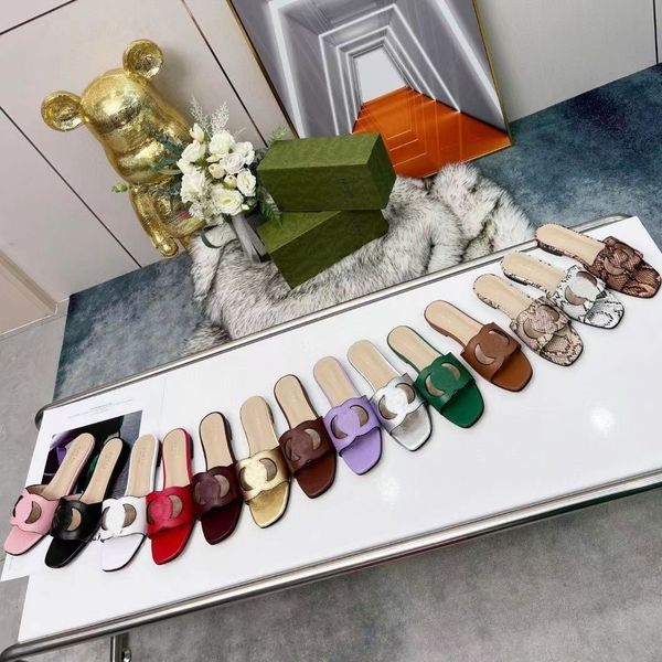 

slippers slides hollow new designer women luxury brand leather vintage hollow out flat heel outdoor sandales open summer spring toe beach sh, Black