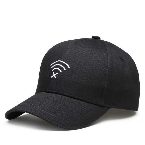 

ball caps spring fall wifi emboridery baseball cap women curved brim beach men snapback hat cotton dad caps r230220, Blue;gray