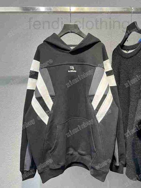 

men's plus size hoodies & sweatshirts designer men designer paris france double letter embroidery panelled cotton women black white xs-, Black;brown