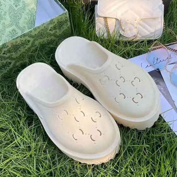 

casual shoes perforated designer sandals luxury platform slide hollow pattern slippers transparent materials sandal black rubber flats slipp