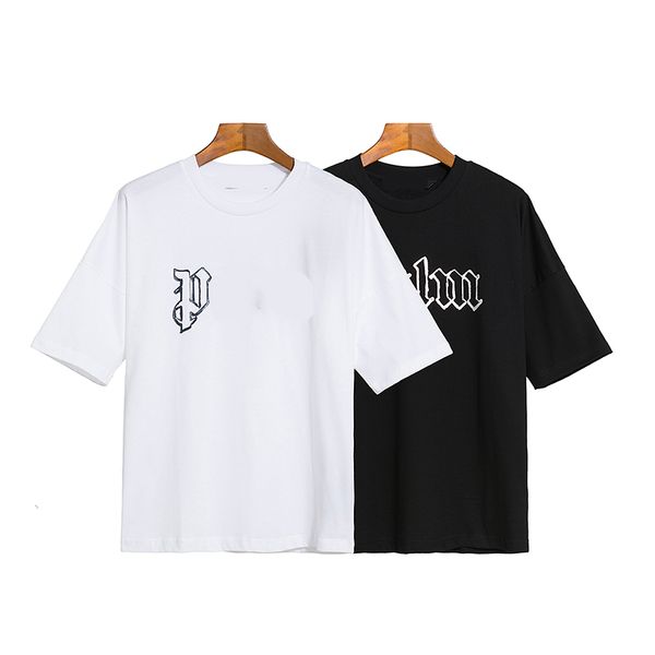 

designer palms mens t shirts women's angels tshirt classic letter-printed crewneck cotton tshirts couple loose casual short-sleeved t s, White;black