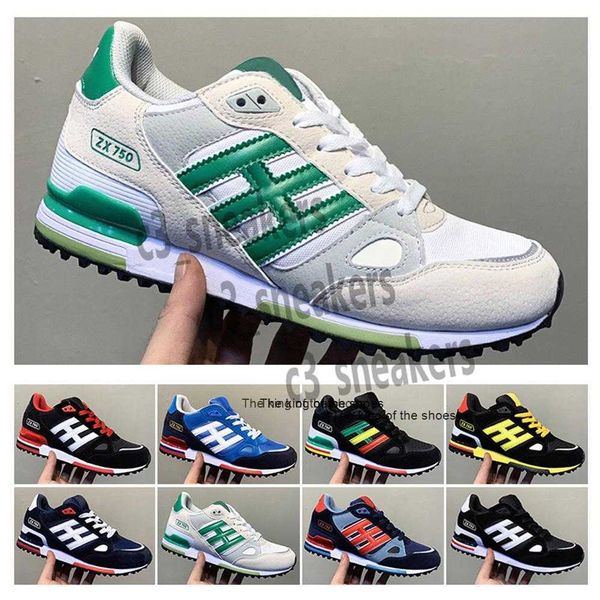 

whole editex zx750 casual shoes fashion sneakers zx 750 for men and women athletic breathable designer sneaker size 36-44 e1282v, Black
