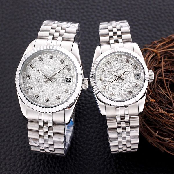 

new luxury watch 36/41mm precision durable automatic movement, suitable for men and women's fine steel watch band, Slivery;brown