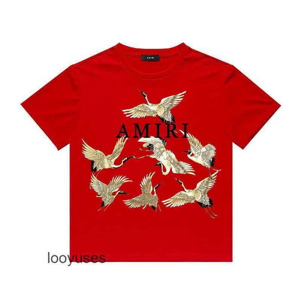 

shirt amirs 2023 designer fashion us t crane all over print casual mens hip hop high street round neck short sleeve t-shirt 19oq, White;black