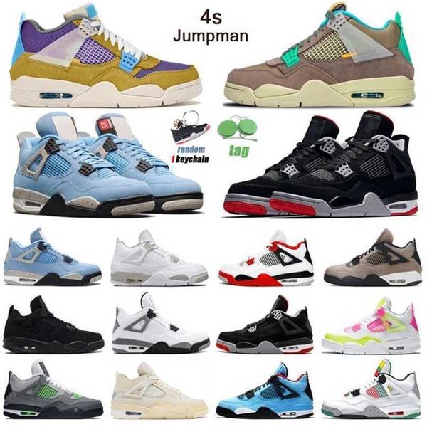 

og jumpman 4s desert moss basketball shoes men women 4 university blue taupe haze white oreo sail mens trainers sport sneakersv87d, Black