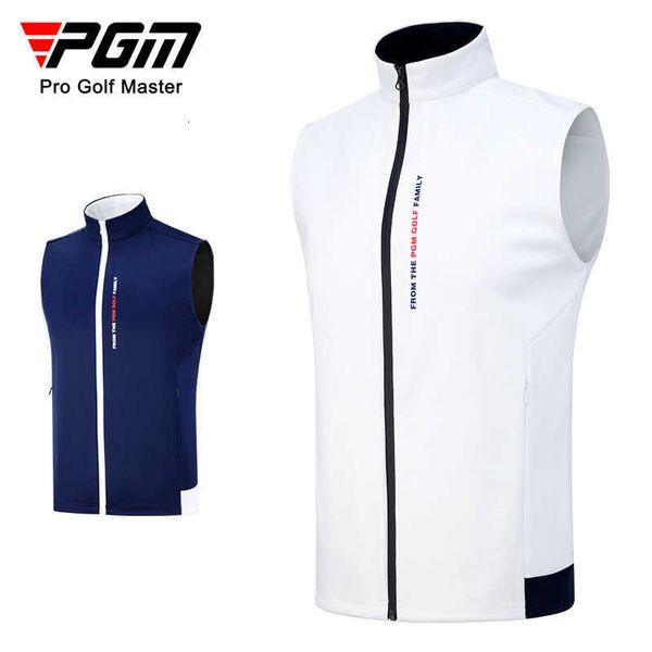 

men's vest pgm straight golf garment vest autumn winter warm windproof coat top, White;black