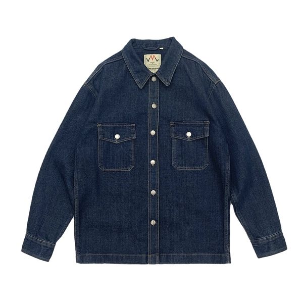 

men's casual shirts heavy heavyduty denim shirt may khaki fall retro flat baggy oversize jacket man 230221, White;black