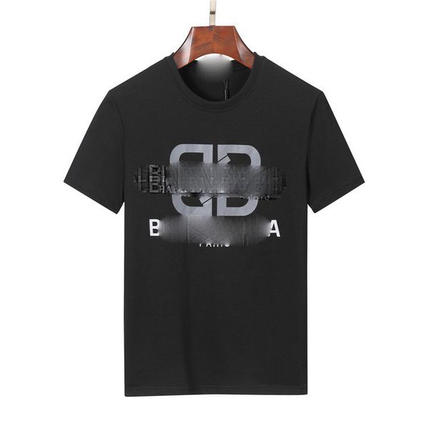 

men's designer shirt slim fit short shirt printing tee sleeve cotton breathable tee luxury cotton cloth letters print plain shirts, Black;white