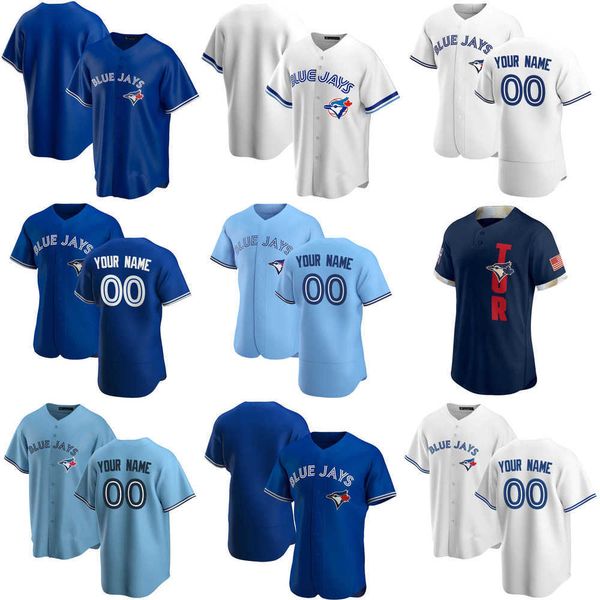 

2023 custom jersey mens women youth toronto''blue jays''34 tyler chatwood 41 rafael dolis 5 santiago espinal 15 randal g, Blue;black