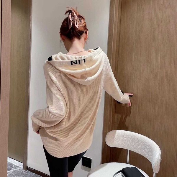 

23ss brand designer new women hoodie autumn winter knitting hooded sweater womens clothing, White;black