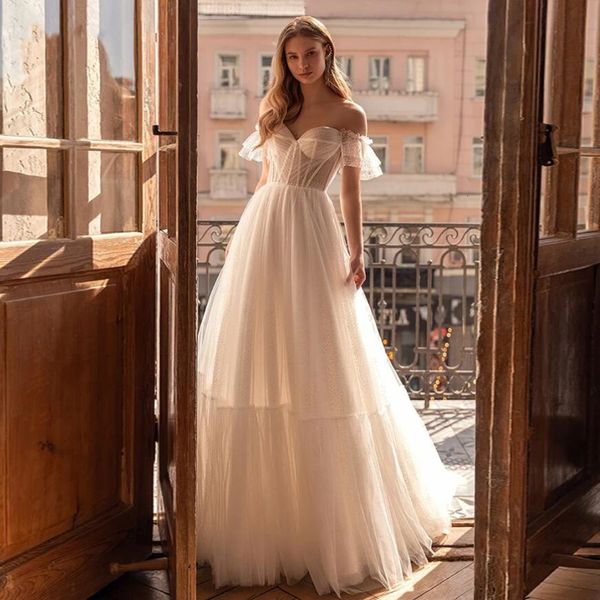 

party dresses elegant a line princess wedding dress with long train sheer neck off the shoulder sweetheart vestidos de noiva bridal gown 230, White;black