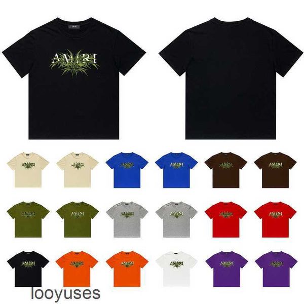 

mens shirt amirs 2023 designer fashion us t grass print casual hip hop high street round neck short sleeve t-shirt, White;black