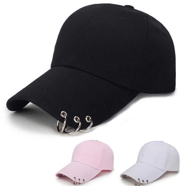 

ball caps women men hip hop kpop snapback baseball cap solid color with ring sport dancing travel lover dad hat caps streetwear adjustable r, Blue;gray
