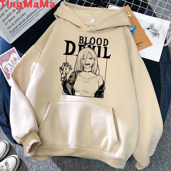

men's hoodies sweatshirts chainsaw man makima pochita hoodies male printed streetwear printed men clothing anime z0221, Black