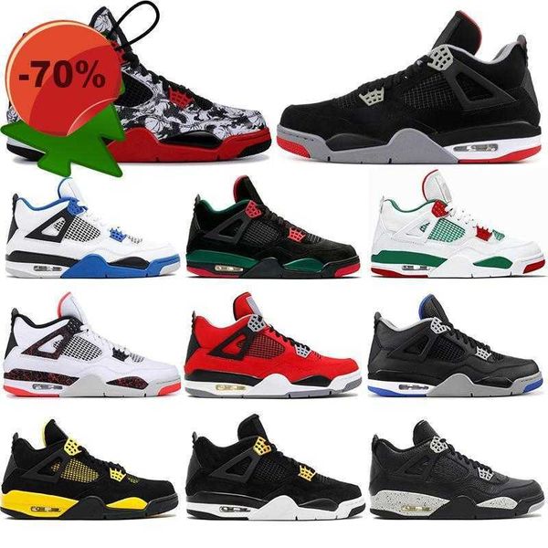 

boots 4s new bred white cement cactus pure money toro bravo women shoes men 4 tattoo motorsport fire red sports sneakers 40 -47, Black