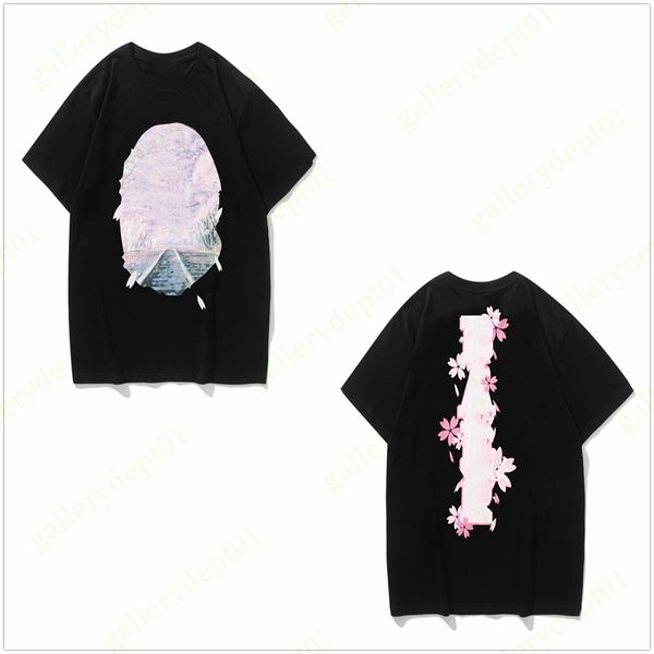

mens t shirts designer tshirts storm print t shirt clothes t-shirt graphic tee cherry blossom path limited edition cotton colorful starry ni, White;black