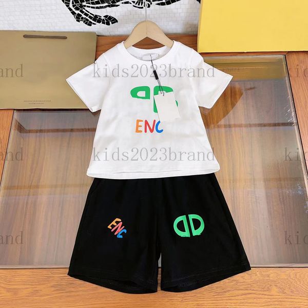 

white 2023ss designer bb clothing sets kids summer t shirts with shorts for boys high end cotton t short children soft t-shirts size 90-150c