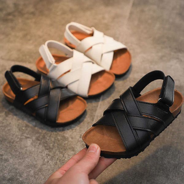 

sandals summer new boys sandals girls casual beach shoes kids fashion sandalias cross-tied platform pu leather flip flops csh1388 r230220, Black;red
