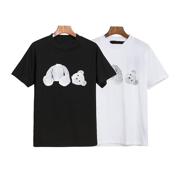 

designer palms mens t shirts women's angels tshirt bears back letter-printed cotton crewneck tshirts lovers loose casual short-sleeved, White;black