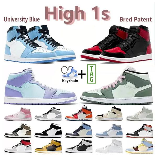 

jumpman 1s 2023 high sports basketball shoes mens women hyper royal university blue bred black toe dark mocha shadow daimond denim casual