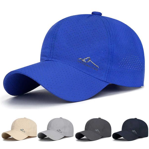 

ball caps new men women summer baseball cap breathable sport snapback hat quick drying hats folding portable caps pure color hat r230220, Blue;gray