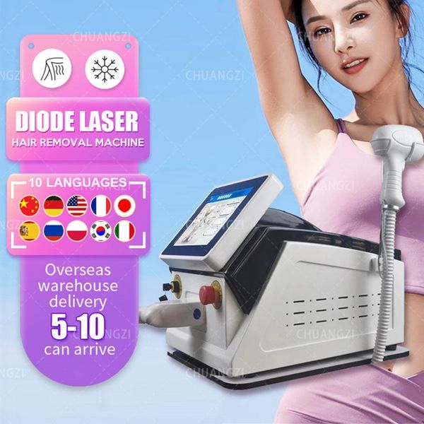 

2023 new product 755 808 1064nm diode laser permanent painless effetctive hair removal laser machine, Black