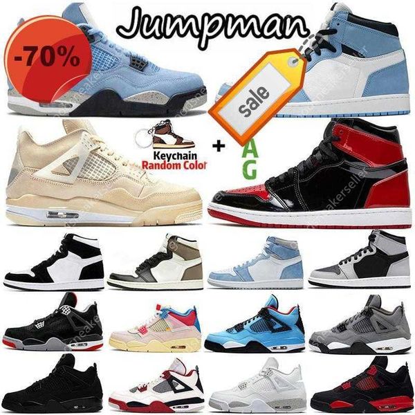 

boots patent 2023 bred 4 4s sail 1 1s mens basketball shoes sneakers university blue hyper royal black cat silver toe dark mocha fire red me