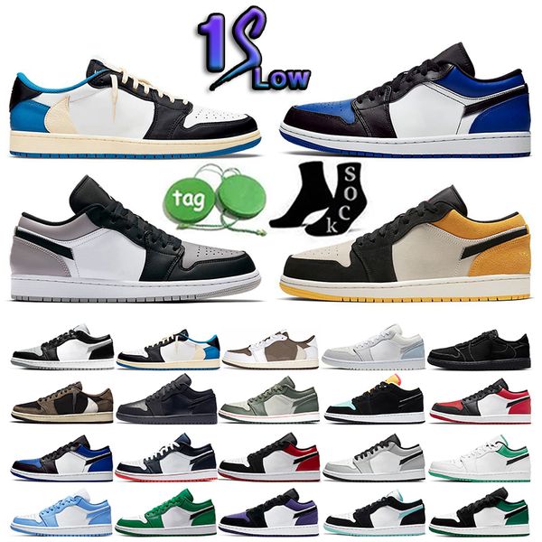 

2023 low 1 basketball shoes cactus mocha 1s sneakers crater black grey bred toe panda starfish fragment team red mens trainers men women spo