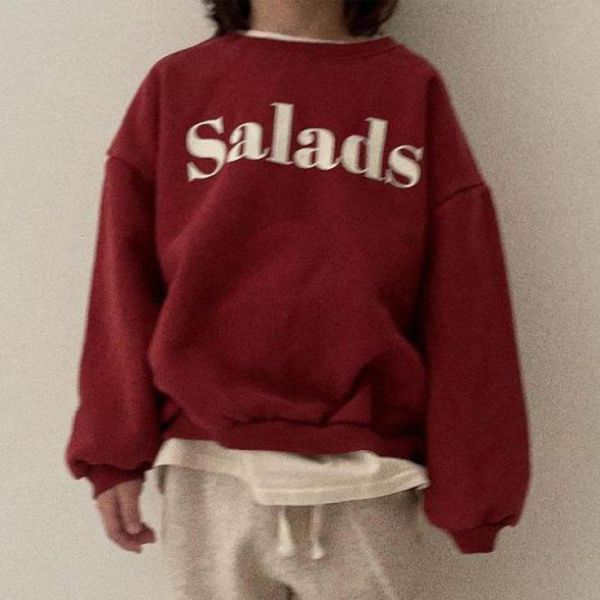 

hoodies sweatshirts 2023 winter casual loose plush for baby girls children boys hip hop letter embroidery warm cotton 230220, Black