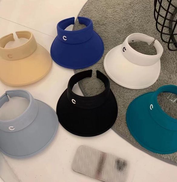

summer casual visor sport empty cap fashion women's headband snapback baseball sponge sun hat designer outdoor sandbeach tennis hats ba, Blue;gray