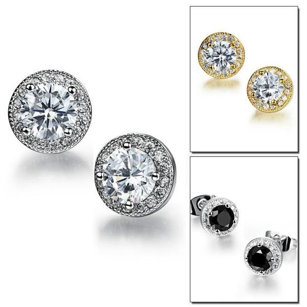 

women classic design jewelry designer earrings original box for crystal diamond womens stud earring titanium jewelry328o, Golden;silver