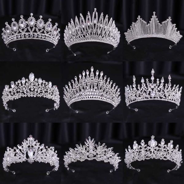 

tiaras luxury diverse silver color crystal crowns bride tiara fashion queen for bridal crown headpiece wedding hair jewelry accessories z022, White;golden