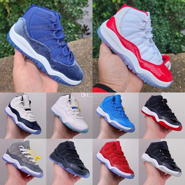 

gym red jumpman xi 11 cherry toddler shoes velvet heiress bred space jam kids basketball sneaker concord gamm blue 25th anniversary baby inf, Black