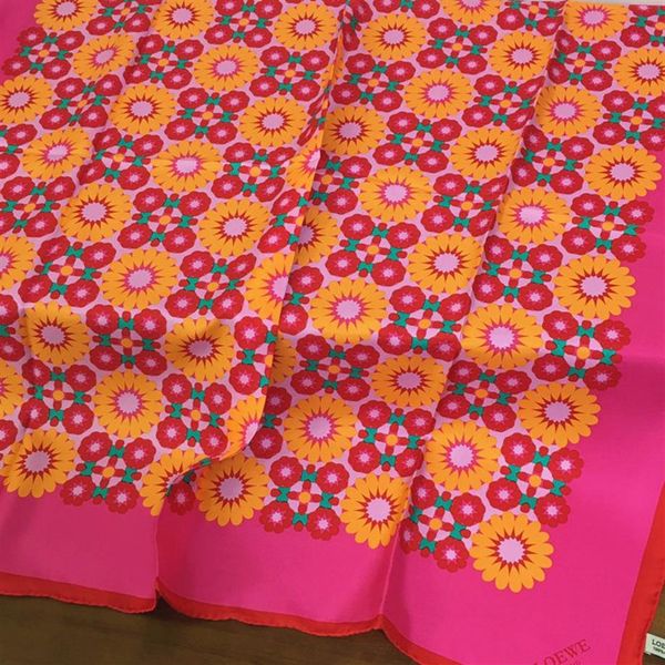 

whole-new style good quality 100% silk material print letter flower pattern square scarves for women size 90cm - 90cm253l, Blue;gray