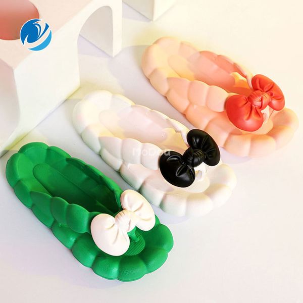 

sandals mo dou plus flip flops for women summer sweet bow knot outdoor fashion home casual slippers flower decorate non slip sole 230220, Black